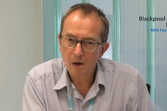 Blackpool Victoria Hospital's medical director Dr Jim Gardner during his weekly Covid-19 briefing on Wednesday, October 7, 2020 (Picture: Blackpool Teaching Hospitals NHS Foundation Trust)