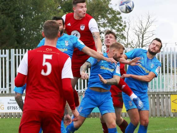 Squires Gate's Dean Ing heads home   Picture: Ian Moore