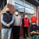 The Pantry is now open in Fleetwood. Fr John Hall (second left)  with volunteers at the new amenity