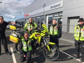 Pictured are left to right: Simon Carter (North West Honda Super Centre) and Volunteer Riders Colette Falloon (kneeling), Scott Etheridge, Andy McKenzie and Chris ‘Red’ Rider.
