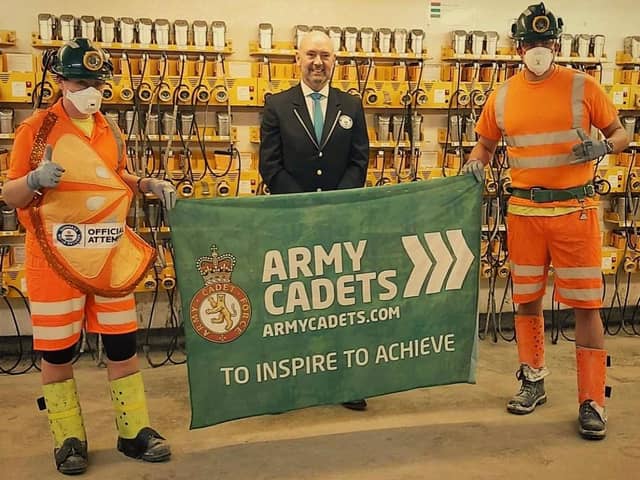 A team, which included former Blackpool soldier Jordan Wylie and fellow national ambassador for the Army Cadets Sally Orange and miners from ICL Boulby, ran in helmets, head torches, safety goggles and face masks in complete darkness for 42.2 kilometres.