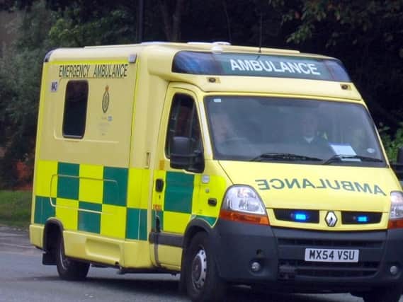 The North West Ambulance and Air Ambulance attended yesterday when a motorcyclist was injured on Broadway, Fleetwood