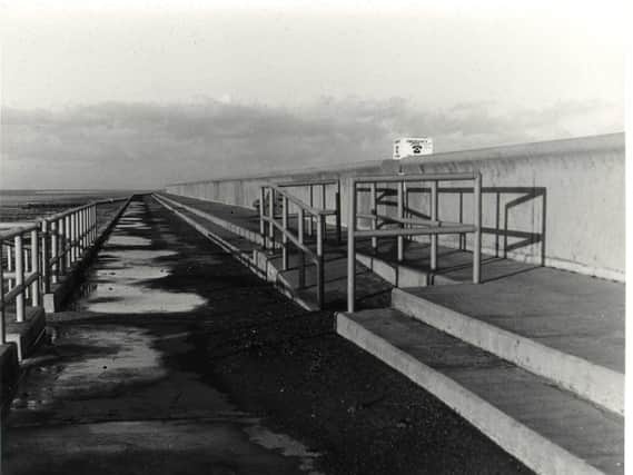 The old sea wall at Fleetwood which was constructed after the flood of 1977. It has since been replaced with the new sea defence