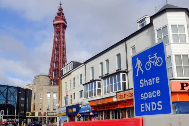 Pop up cycle and pedestrian lanes have been set up in Blackpool