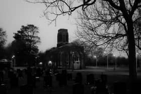 At the gates of Carleton Crematorium, near Robins Lane, a taxi driver claimed to have seen a green faced ghost. Photo: Daniel Martino