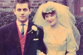 Franc and Mabel Schmidt on their double wedding day in 1960