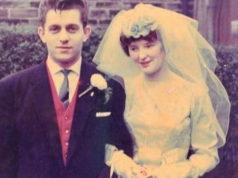 Franc and Mabel Schmidt on their double wedding day in 1960