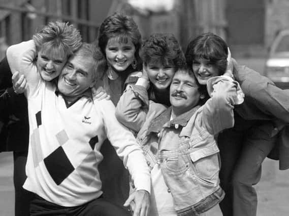 Bernie, Coleen, Maureen and Anne Nolan with Cannon and Ball