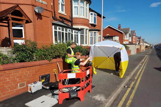 ITS Technology staff  working on the new faster fibre internet project on the Fylde coast