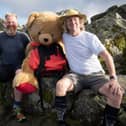 Carleton fundraising champion Paul Howlett is set to walk the same height and distance as Snowdon, Ben Nevis and Scafell Pike next week, up and down Devonshire Road in Bispham. He is pictured with comedian Steve Coogan, who supported his plans when he bumped into him while climbing Great Gable.