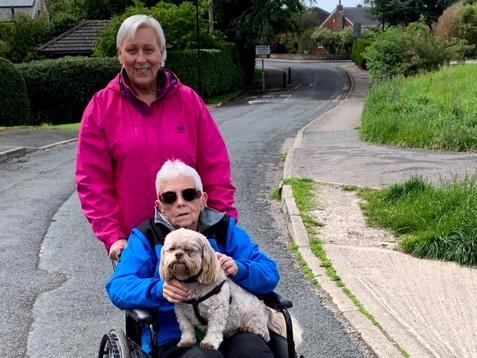 Pip Flegel and training partner Jann Brant-Cassidy took part in a 10k wheelchair run.