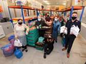 Chris Webb, left, with Blackpool Food Bank volunteers