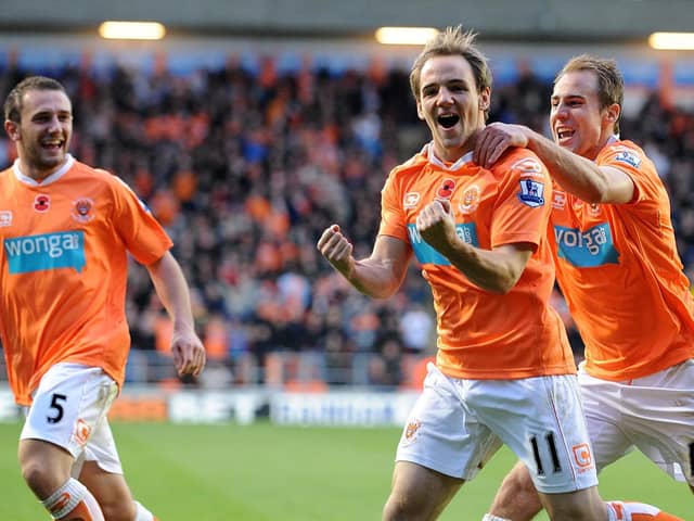 David Vaughan celebrates his goal against Everton a decade ago
