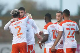 Gary Madine was Blackpool's two-goal hero