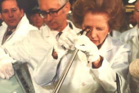 Prime Minister Margaret Thatcher visits Springfields in 1985
