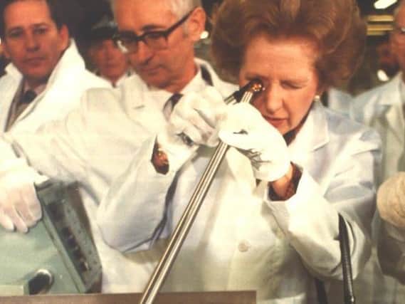 Prime Minister Margaret Thatcher visits Springfields in 1985