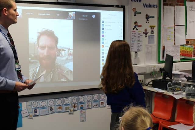 Pupils had a virtual visit from Sgt Jonathan Snelling from his RAF base in Afghanistan