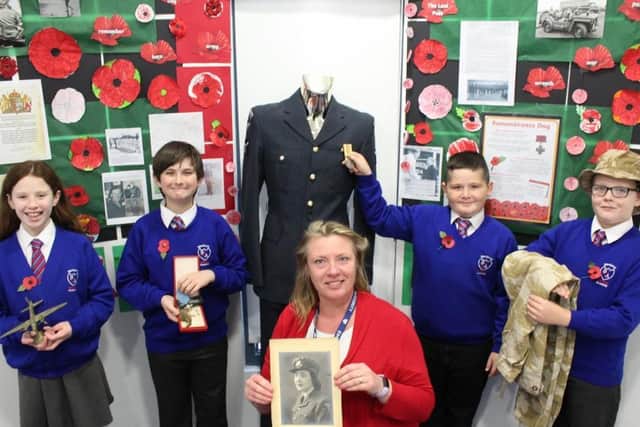 Some of the memorabilia collected by the school