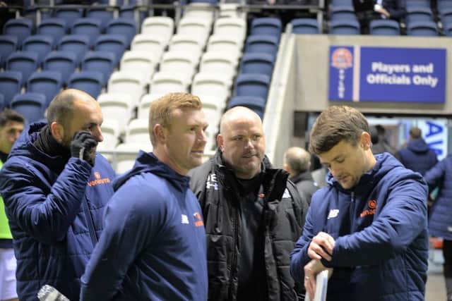 Jim Bentley and his AFC Fylde coaching staff have witnessed a good start to the season   Picture: Steve McLellan