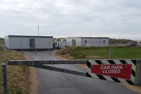 The Covid testing centre at Fairhaven Road car park, St Annes.