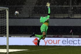 Callum Camps' free-kick flies past Bristol Rovers keeper Jordi van Stappershoef for the opening goal on Saturday