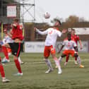 Gary Madine shared the goals with Jerry Yates in Blackpool's FA Cup win at Eastbourne Borough