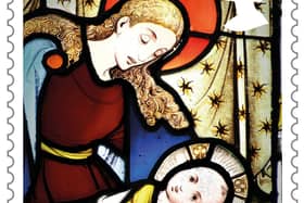See letter from Chris Barwise. Picture courtesy of Royal Mail. Christmas stamp showing The Virgin and Child at St Andrew’s Church, Coln Rogers, Gloucestershire