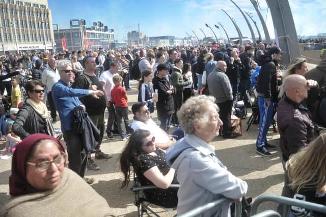 Crowds enjoying a previous air show in Blackpool