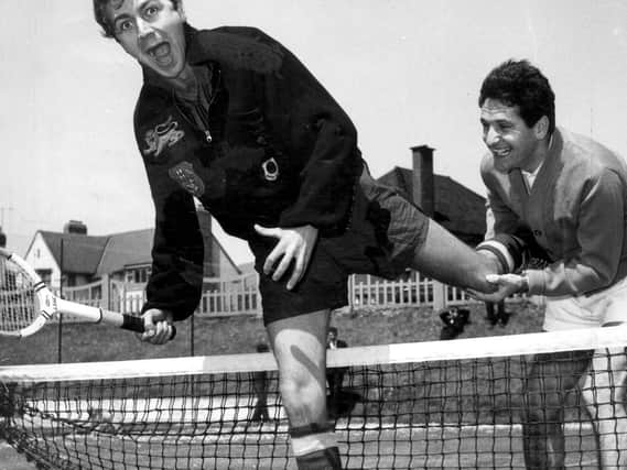 With Lonnie Donegan during a friendly game of tennis in 1961 at Fairhaven