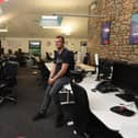 Richard Dyer pictured in the empty Skiddle offices during lockdown