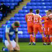 Jerry Yates celebrates his fourth goal in his last five matches