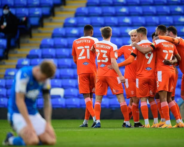 Jerry Yates celebrates his fourth goal in his last five matches