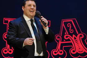 Comedian Peter Kay on stage at the Winter Gardens as host of the 2009 Royal Variety Performance