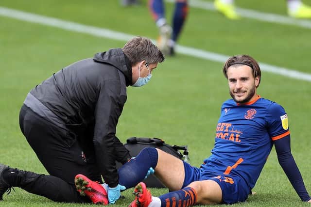 Garbutt injured his hamstring in the draw at Crewe on October 17