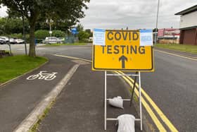 Covid words have dominated 2020. Pic: Covid-testing site at Walton-le-dale