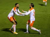 Luke Garbutt celebrates Blackpool's opening goal