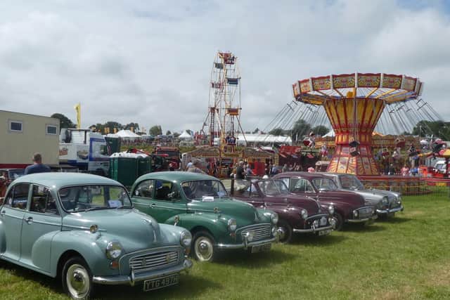 Morris Minors at the Great Eccleston Show in July 2019