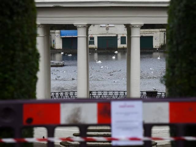 The area around the lake at Blackpool's Stanley Park was closed on Monday, November 30, 2020 (Picture: Daniel Martino for JPIMedia)