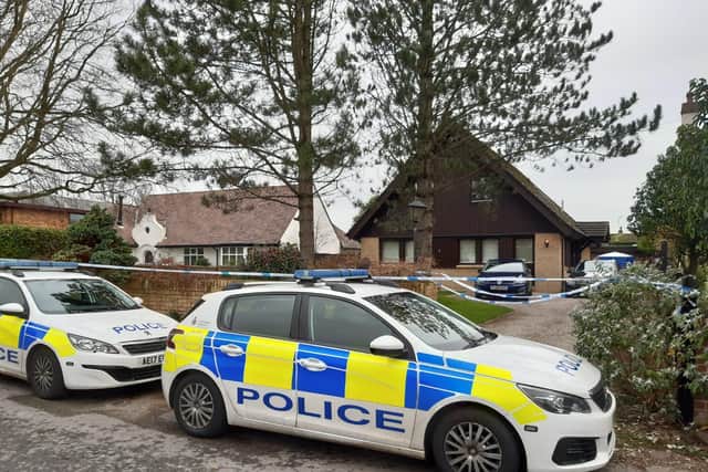 Police at the home in North Houses Lane, St Annes, where a man aged in his 50s died from stab wounds yesterday afternoon (November 30).