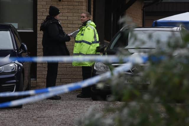 Detectives and forensics are at the scene of a murder investigation in North Houses Lane, St Annes today (December 1)