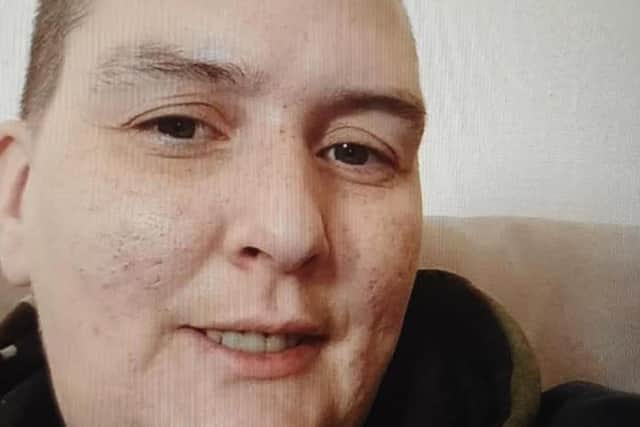 Jemma Schofield, 38, is described as 6ft 1ins tall with a pale complexion, slim build and shaved head. She was last seen wearing a grey Nike Max tracksuit, blue Under Armour cap and black trainers. Pic: Lancashire Police