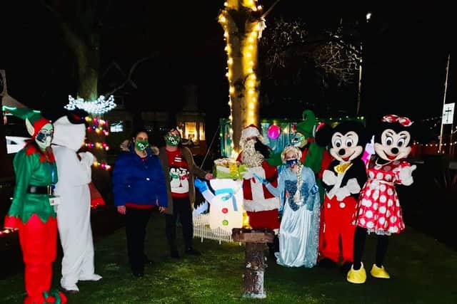 The team at Conifers Care Home get ready to switch on the Christmas lights