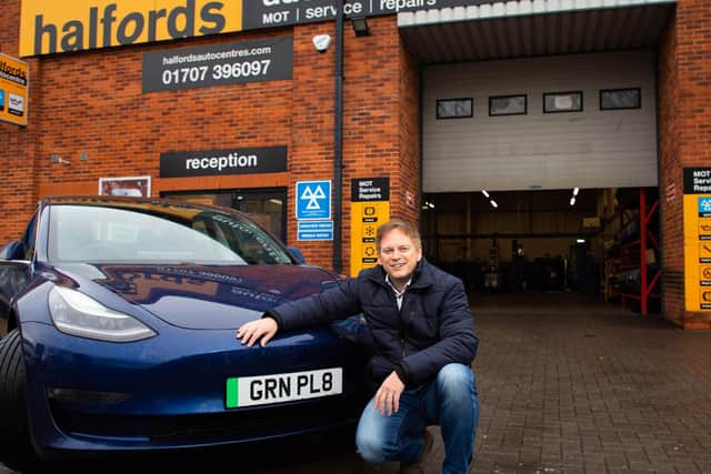 Secretary of State for Transport Grant Shapps visits Halfords