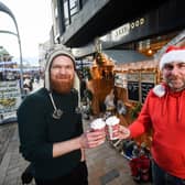 Norbert Kawczynski and Jon Parks at The Hive's Christmas market in Church Street