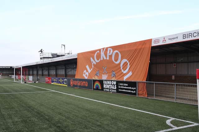 Blackpool were still represented at Eastbourne Borough even if the fans couldn't be there in person