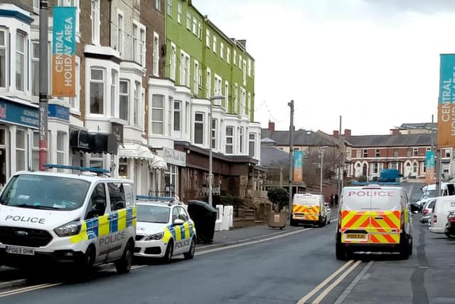 Emergency services rushed to reports a man had collapsed in Charnley Road. (Photo by Simon Mitchell)