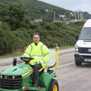 Andy on his record-breaking mow from Lands End to John O'Groats