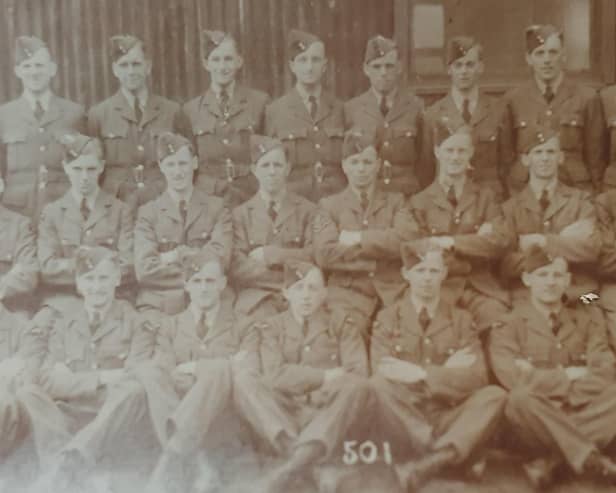RAF Manston, Kent 1942. Kenneth is pictured on the back row, fifth from left. Circular pic, opposite  page: RAF training in Blackpool. Below - Kenneth’s medals