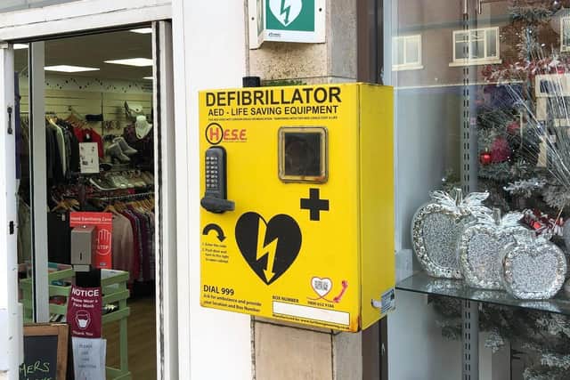 The current defibrillator machine on Cleveleys high street was no longer fit for use, so businesses pulled together to raise money for a new one. Photo: Daniel Thornton