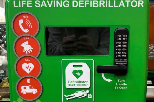 The new defibrillator machine ready to be installed on Victoria Road West in Cleveleys  after fundraising by Cleveleys businesses. Photo: Daniel Thornton